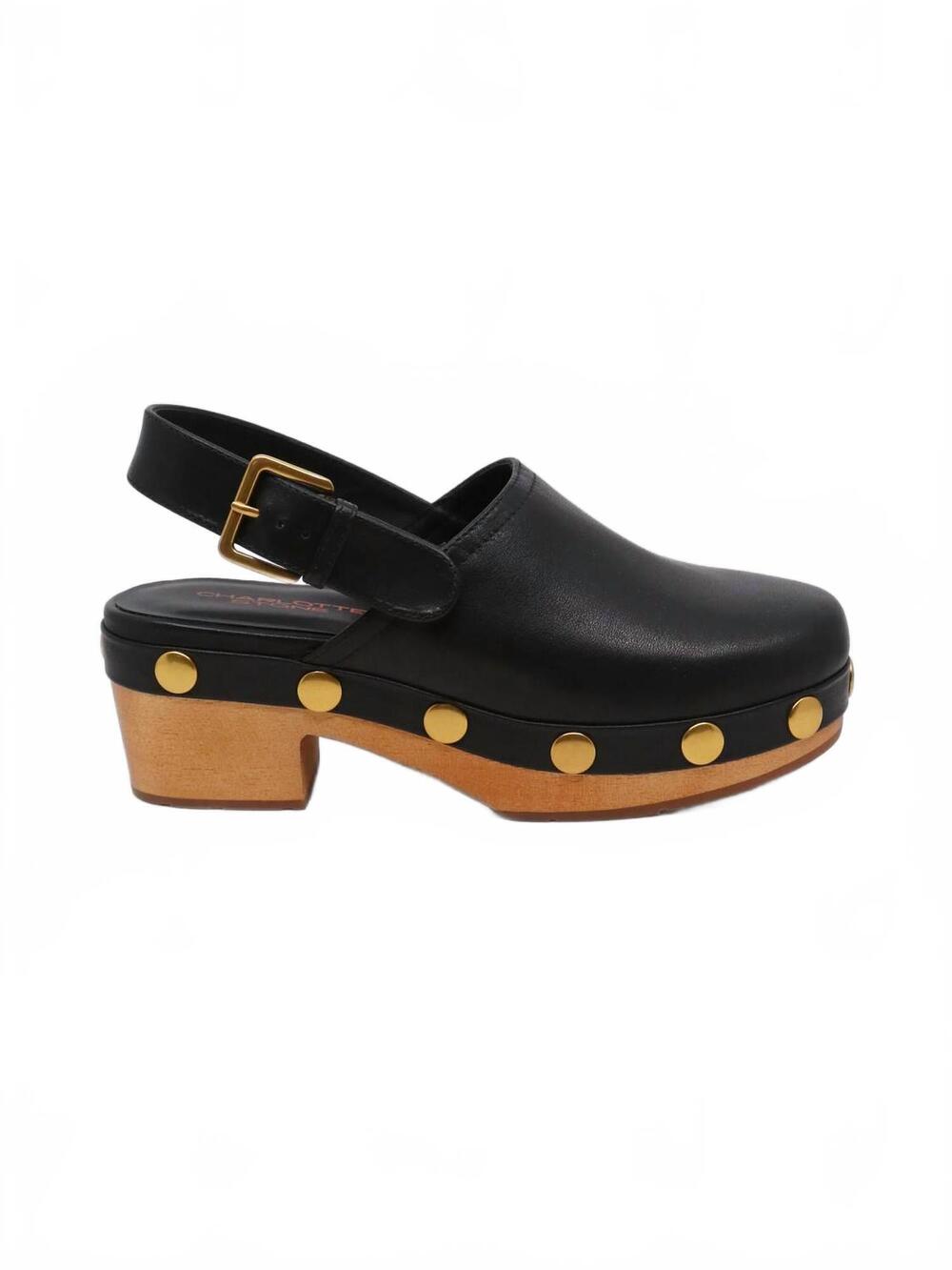 NEW CHARLOTTE STONE women's jona studded clog in black